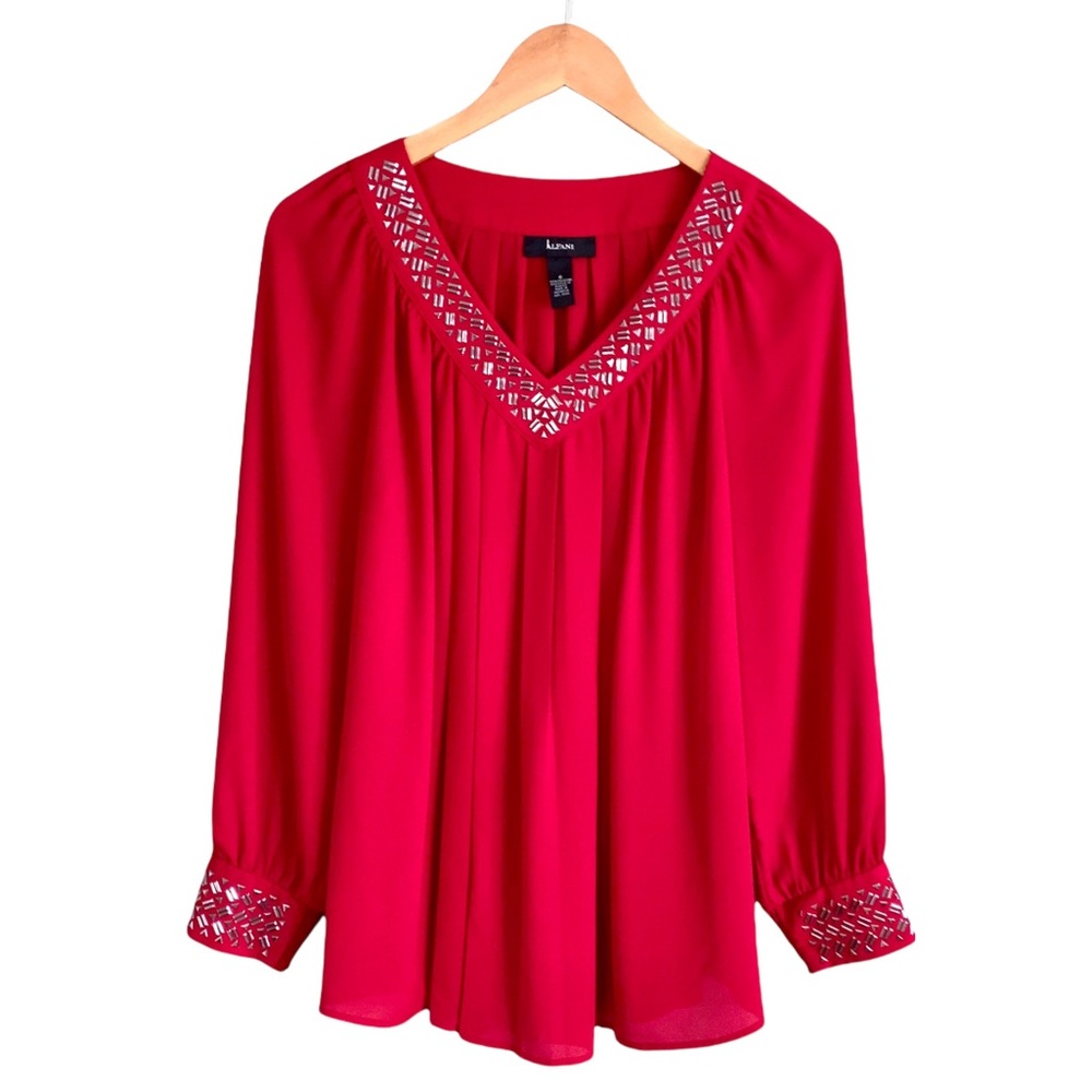 Alfani embellished Pleated Blouse